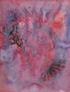 Yayoi Kusama, The World of Insect (1953): pink, red and violet ink, gouache and pastel on paper